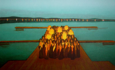 Lampionová slavnost, 2009, 33 × 53 cm, litografie
