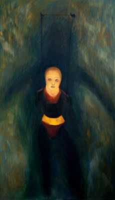 Zavěšené dítě, 2012, 150 x 90 cm, olej na plátně