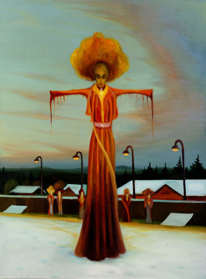 Maškara, 2011, 145 × 100 cm, olej na plátně