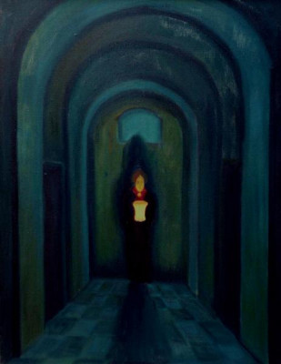 Child with a lamp, 2008, 100 × 79 cm, oil on canvas