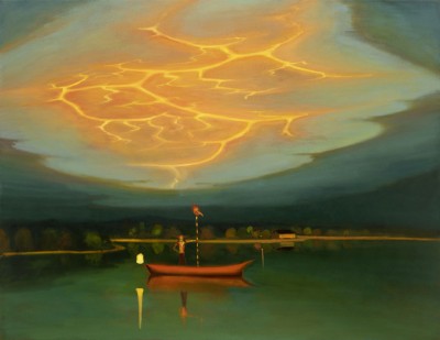 Bouře, 2022, 115 x 150 cm, olej na plátně