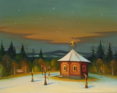Tanec, 2022, 100 x 125 cm, olej na plátně