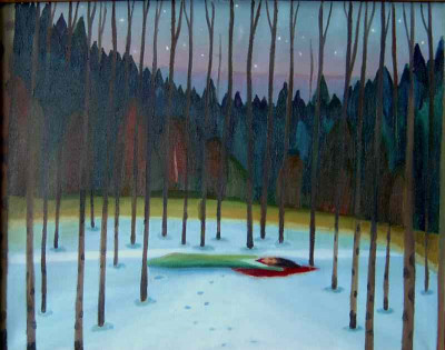 Dead in the forest, 2001, 82 × 61 cm, oil on canvas