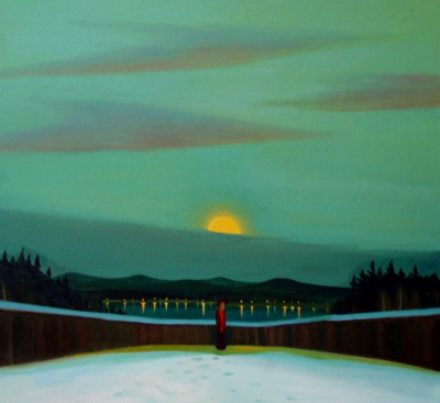 The moon over the river, 2008, 123 × 135 cm, oil on canvas
