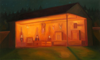 Noční pytláci, 2009, 101x150 cm, olej na plátně