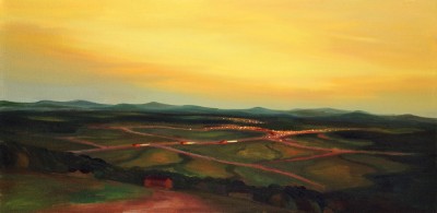 Kolona, 2011, 64 x 131 cm, olej na plátně
