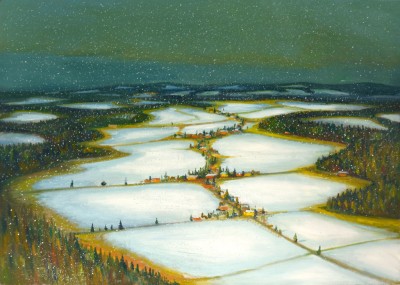 The Snowing, 2014, 120 x 170 cm, oil on canvas