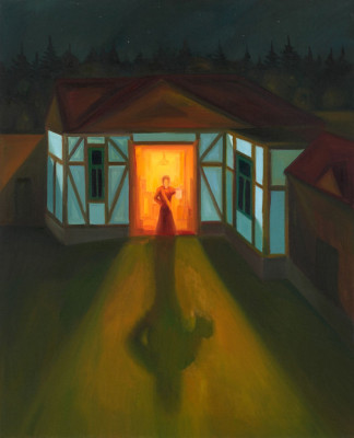  Ve dveřích, 2009, 128x104cm, olej na plátně