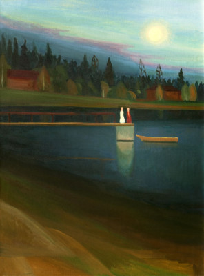 The lake, 2001, 115 × 82 cm, oil on canvas