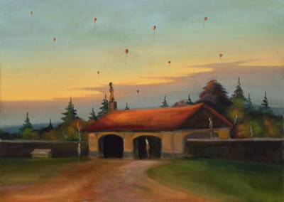 Balonky, 2022, 100 x140 cm, olej na plátně