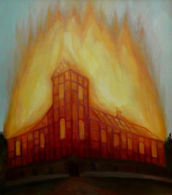 Plamen, 2008, 103 × 113 cm, olej na plátně