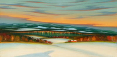 Záření města, 2024, 100 x 200 cm, olej na plátně