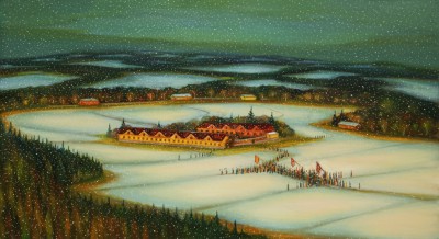 Průvod, 2022, 115 x 200 cm, olej na plátně