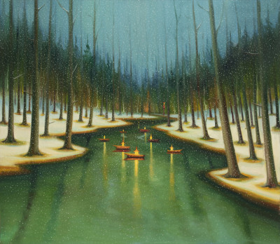 Kid's boats, 2023, 170 x 150 cm, oil on canvas
