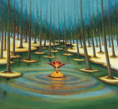 Maska zimy, 2024, 150 x 140 cm, olej na plátně