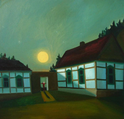 In the full moon, 2007, 108 × 116 cm, oil on canvas