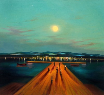 Lávka. 2011, 95 x 105 cm, olej na plátně