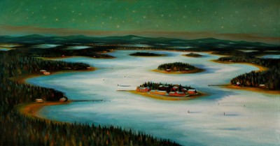 Silvestrovská noc, 2011, 110 x 210 cm, olej na plátně