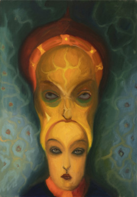Maska strachu, 2021, 100 x 70 cm, olej na plátně