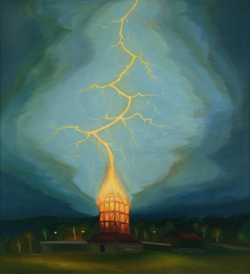 Zvonice, 2015, 135 x 110 cm, olej na plátně