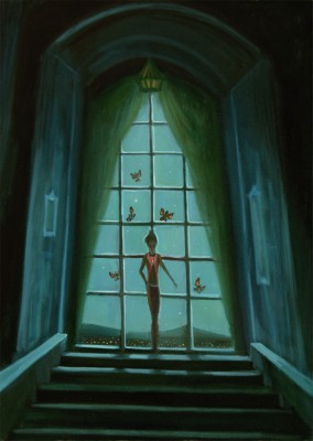 Noční motýli, 2024, 140 x100 cm, olej na plátně