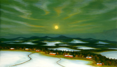 Lužické hory, 2014, 80 x 140 cm, olej na plátně