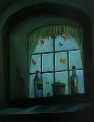 Noční motýli, 2011,117 × 90 cm, olej na plátně