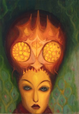 Vosa, z cyklu masky, 100 x70 cm, olej na plátně, 2024