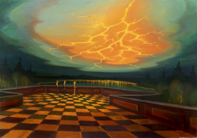 Bouře, 2025, 150 x 210 cm, olej na plátně