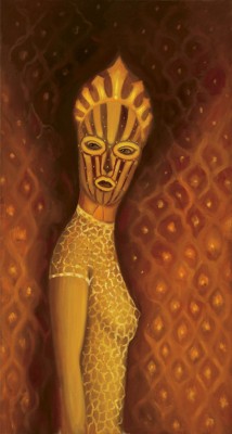 Temná dáma, 150 x 80 cm, olej na plátně