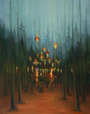 Maškary, 2020, 150 x 115 cm, olej na plátně