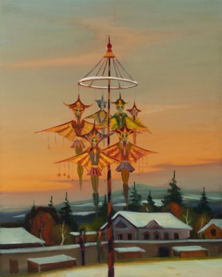 Kolotoč, 2025, 125 x 100 cm, olej na plátně