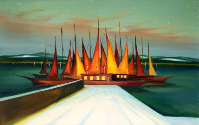 Plachty, 2013, 95 x 150 cm,  olej na plátně