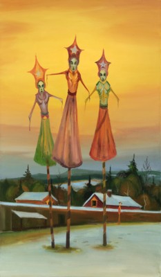 Thre Gracias, 2023, 170 x 100 cm, oil on canvas