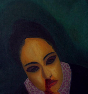 Bleeding girl, 2007, 54 × 51 cm, oil on canvas