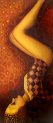 Vertigo, 2025, 170 x 75 cm, olej na plátně