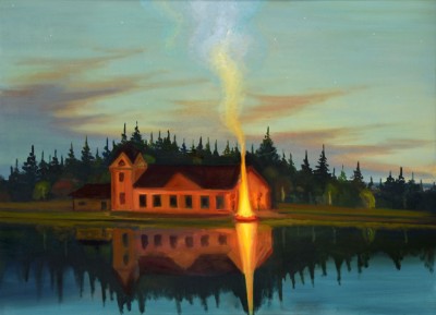 Bílý kouř, 2013, 95 x 130 cm,  olej na plátně