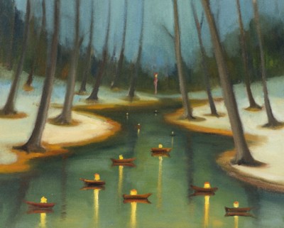 Light on the water, 2023, 40 x 50 cm, oil on canvas