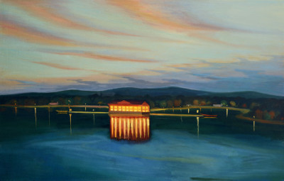 Fialový večer, 2012, 150 x 90 cm, olej na plátně
