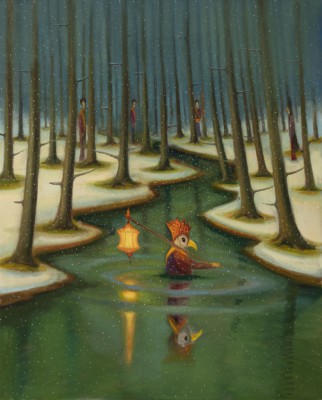 Zimní mor, 2021, 150 x 120 cm, olej na plátně