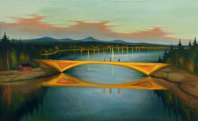 Žlutý most, 2014, 110 x 180 cm, olej na plátně